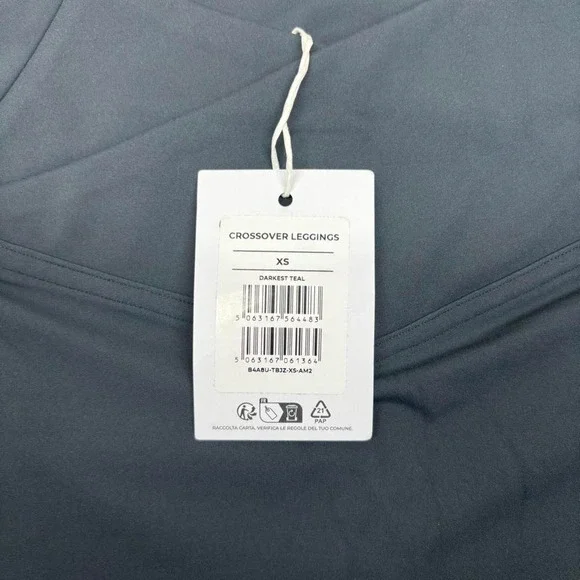 Gymshark Crossover Leggings Darkest Teal XS High‎ Waisted Workout Athleisure NWT - Picture 5 of 7